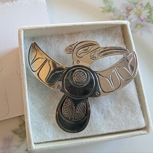 John Lancaster First Nations Artist Sterling Silver Pendant Pin